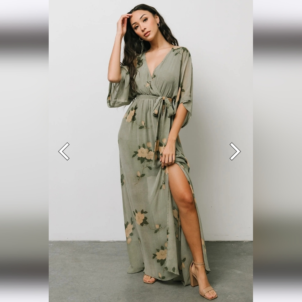 New Baltic Born Kimono Maxi Dress large green